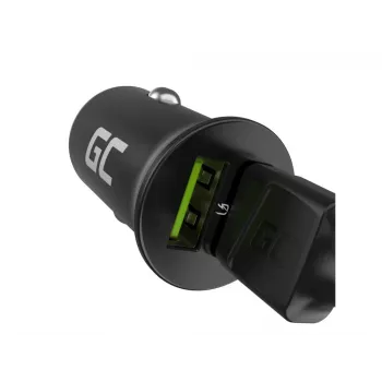 Automobilinis ir vidaus įkroviklis Green Cell CADM-GC-36AA 36W 2x USB-A juodas, skirtas 3,6–12 V maitinimo šaltiniui
