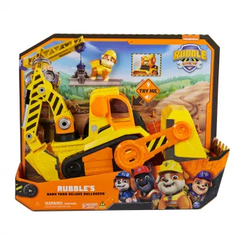 Rubble & Crew Bark Yard Deluxe buldozeris su šviesomis, garsais ir Rubble figūrėle
