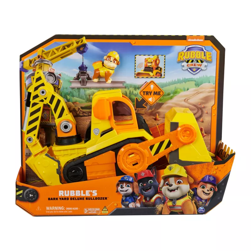 Rubble & Crew Bark Yard Deluxe buldozeris su šviesomis, garsais ir Rubble figūrėle