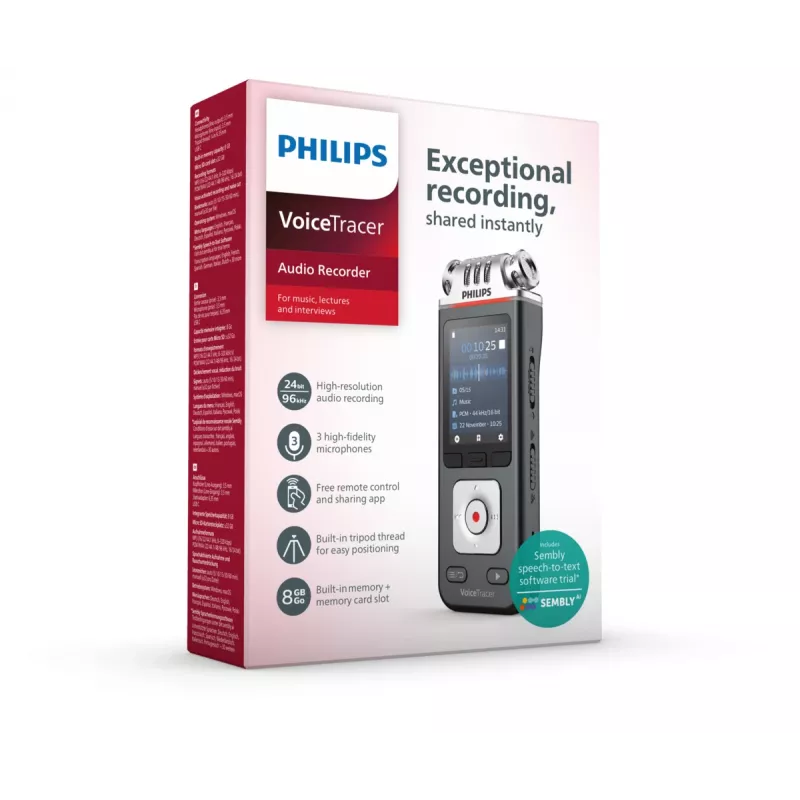 Philips VoiceTracer juodos ir pilkos spalvos diktofonas