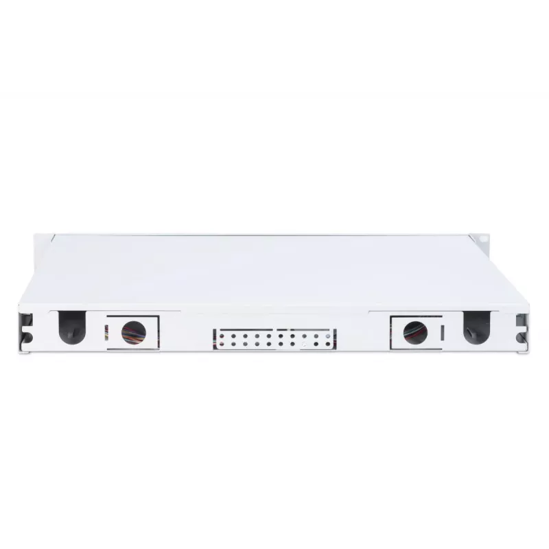 DIGITUS Fiber Optic Sliding Splice Box 1U su 24x LC duplex, M25 varžtu, splice kasete, OM3 spalvotais pigtailiais, adapteriu