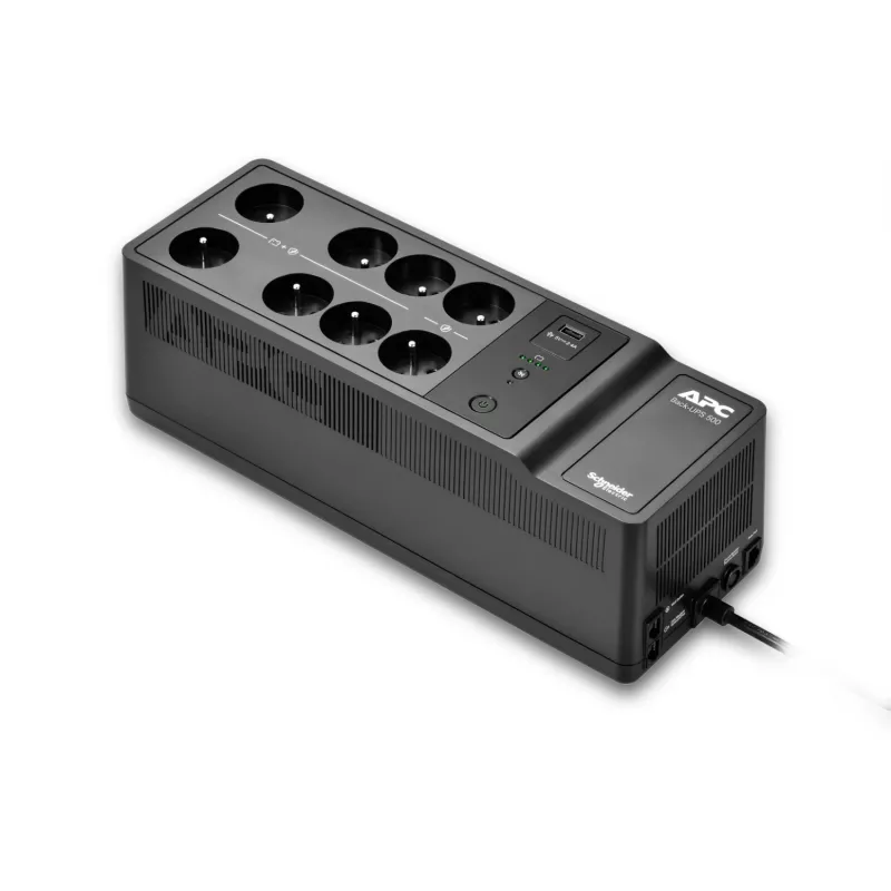 APC Back-UPS 500VA/300W, 230V, 8x prancūziški/belgiški lizdai, USB-A, keičiama baterija