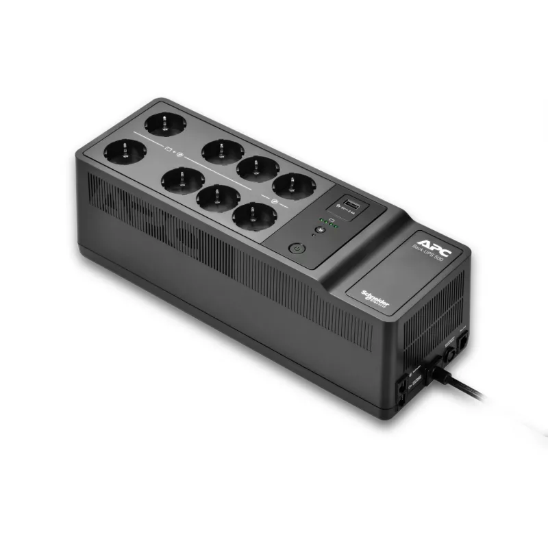APC Back-UPS 500VA/300W, 230V, 8x CEE 7/3 Schuko lizdai, USB A prievadas, keičiama baterija
