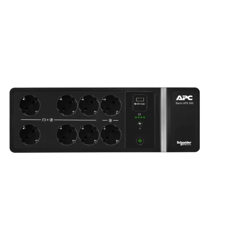 APC Back-UPS 500VA/300W, 230V, 8x CEE 7/3 Schuko lizdai, USB A prievadas, keičiama baterija