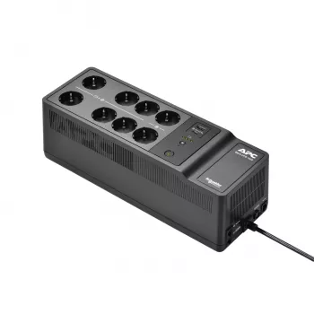 APC Back-UPS, 1050VA/600W, montuojamas ant grindų/sienos, 230V, 8x Schuko CEE 7/3 lizdai, USB A+C prievadas, keičiama baterija