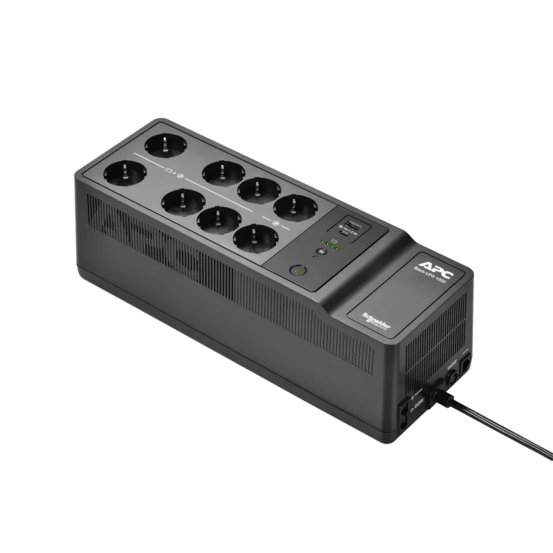 APC Back-UPS, 1050VA/600W, montuojamas ant grindų/sienos, 230V, 8x Schuko CEE 7/3 lizdai, USB A+C prievadas, keičiama baterija