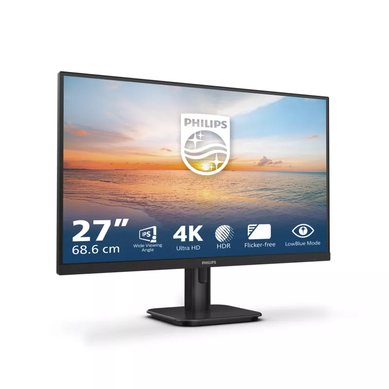 Philips 27E1N1800A/00 kompiuterio monitorius 68,6 cm (27 col.) 3840 x 2160 pikselių 4K Ultra HD LED juodas
