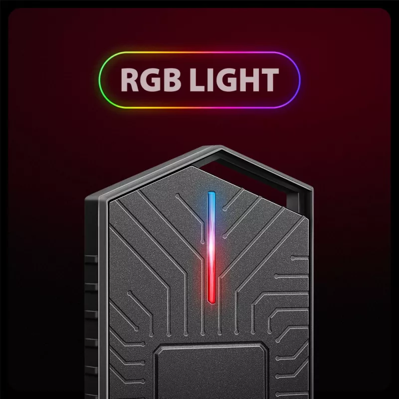 Axagon EEM2-GAM išorinis USB-C 10Gbps metalinis dėklas M.2 NVMe ir SATA SSD diskams, be varžtų