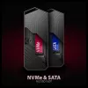Axagon EEM2-GAM išorinis USB-C 10Gbps metalinis dėklas M.2 NVMe ir SATA SSD diskams, be varžtų