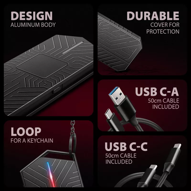 Axagon EEM2-GAM išorinis USB-C 10Gbps metalinis dėklas M.2 NVMe ir SATA SSD diskams, be varžtų
