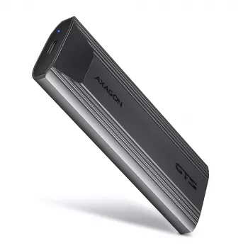 Axagon EEM2-GTS2 išorinis USB-C 10Gbps metalinis dėklas M.2 NVMe ir SATA SSD diskams, bevaržtis