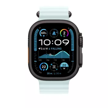 APPLE 49mm ledo mėlynos spalvos Ocean Band prailginimas – juodos titano apdailos
