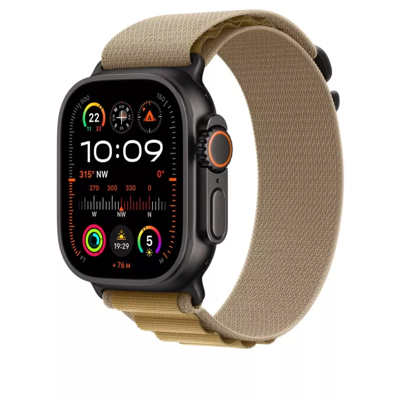 APPLE 49 mm Tan Alpine Loop - Vidutinis - Juodos Titanijos Apdaila