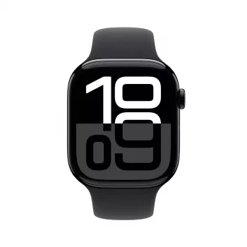 Išmanusis laikrodis Apple Watch Series 10 GPS 46mm Jet Black aliuminio korpusas su juodu sportiniu dirželiu S/M