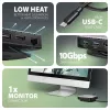 AXAGON HMC-UFO USB-C 9in1 stotelė su M.2 SATA/NVMe lizdu, 1 Gbit/s Ethernet, 384 kHz garsu, USB 3.2 Gen 2 Type-C, juoda