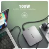 AXAGON HMC-UFO USB-C 9in1 stotelė su M.2 SATA/NVMe lizdu, 1 Gbit/s Ethernet, 384 kHz garsu, USB 3.2 Gen 2 Type-C, juoda
