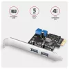 Axagon PCEU-232RS PCIe valdiklis 2x išor. + 2x vid. USB 5Gbps