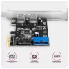 Axagon PCEU-232RS PCIe valdiklis 2x išor. + 2x vid. USB 5Gbps