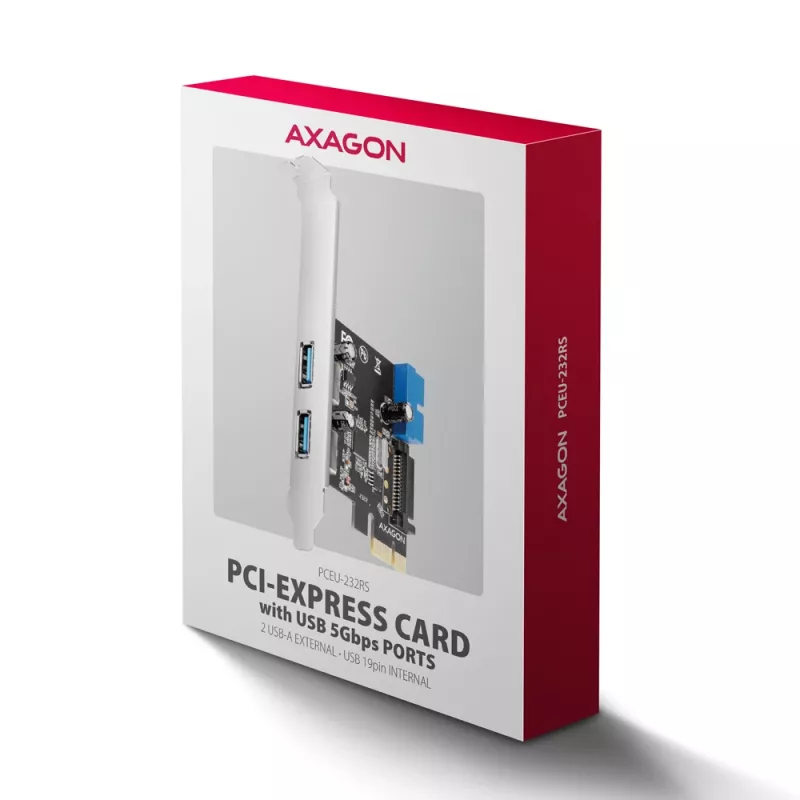 Axagon PCEU-232RS PCIe valdiklis 2x išor. + 2x vid. USB 5Gbps