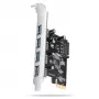 Axagon PCEU-430RS PCIe valdiklis 4x išor. USB-A 5Gbps prievadas, PCIe, USB 3.2 Gen 1, Moteriškas, Pilno aukščio, PCIe 2.0, SATA 15-pin