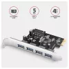 Axagon PCEU-430RS PCIe valdiklis 4x išor. USB-A 5Gbps prievadas, PCIe, USB 3.2 Gen 1, Moteriškas, Pilno aukščio, PCIe 2.0, SATA 15-pin