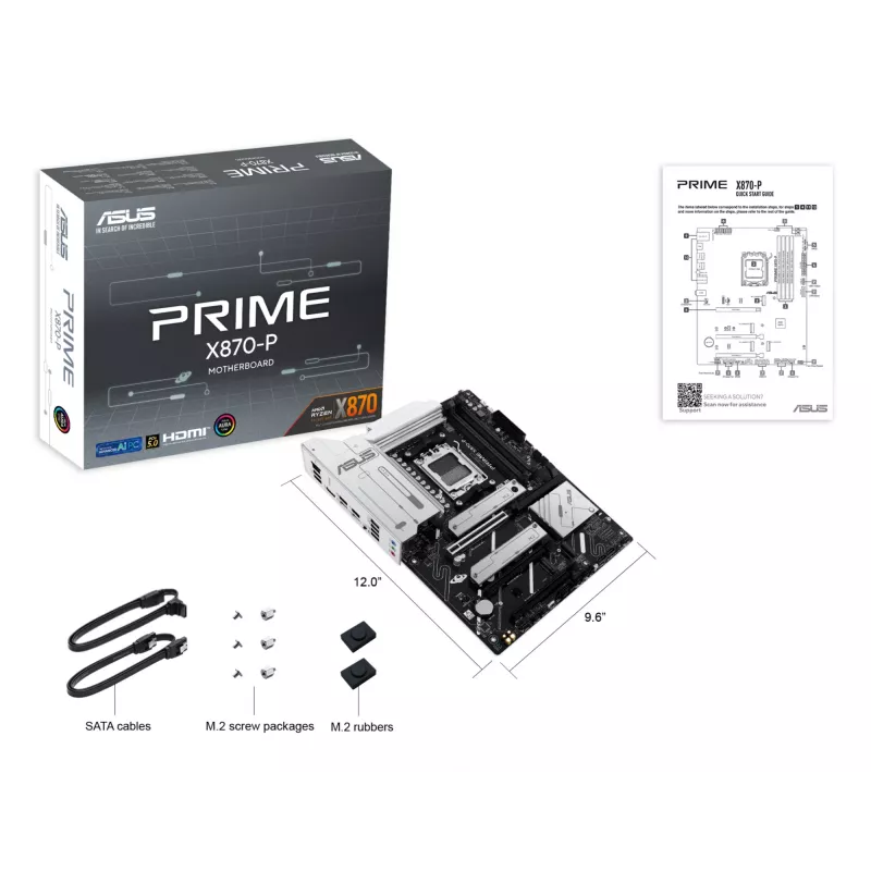 ASUS PRIME X870-P AMD X870 Socket AM5 ATX pagrindinė plokštė