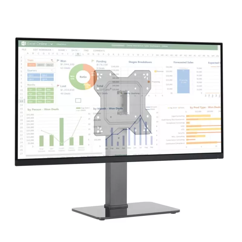 Monitoriaus stovas Techly ICA-LCD 323S, laisvai pastatomas, 109.2 cm (43 inch), juodas