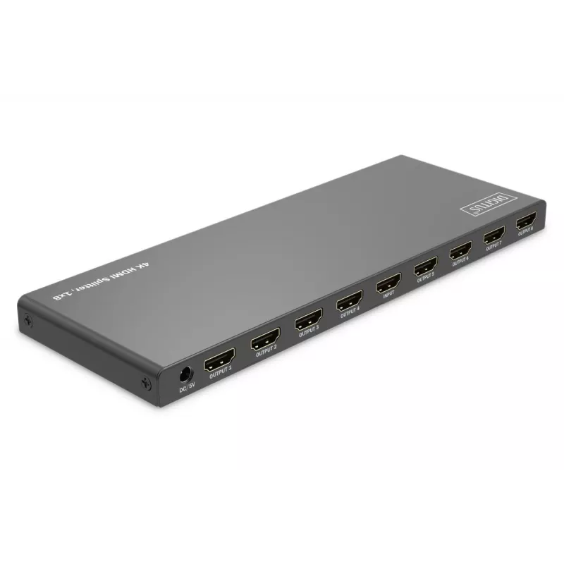 DIGITUS HDMI skirstytuvas 1x8, 4K/60Hz, HDCP 2.3, EDID valdymas