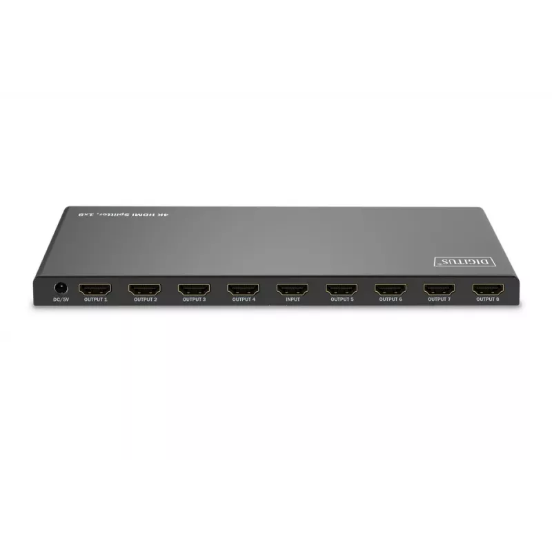DIGITUS HDMI skirstytuvas 1x8, 4K/60Hz, HDCP 2.3, EDID valdymas