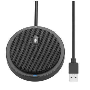 Konferencinis mikrofonas TECHLY 362725, USB-A laidinis, visakryptis, 3 m diapazonas, 100–16000 Hz, 680 Ω, metalinis korpusas, 2 m laidas