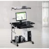 Techly ICA-TB 7800BK Kompaktiškas daugiafunkcis kompiuterinis stalas, blizganti juoda