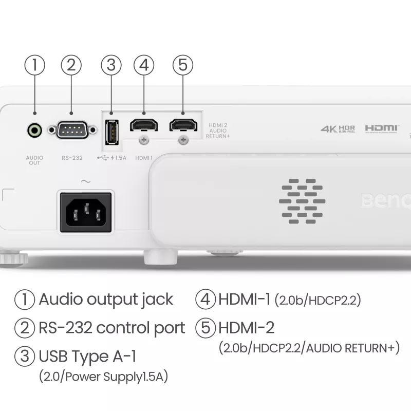 Trumpo atstumo projektorius BenQ TK710STi 3200 ANSI liumenų DLP UHD 4K (3840x2160) 3D juodas, baltas