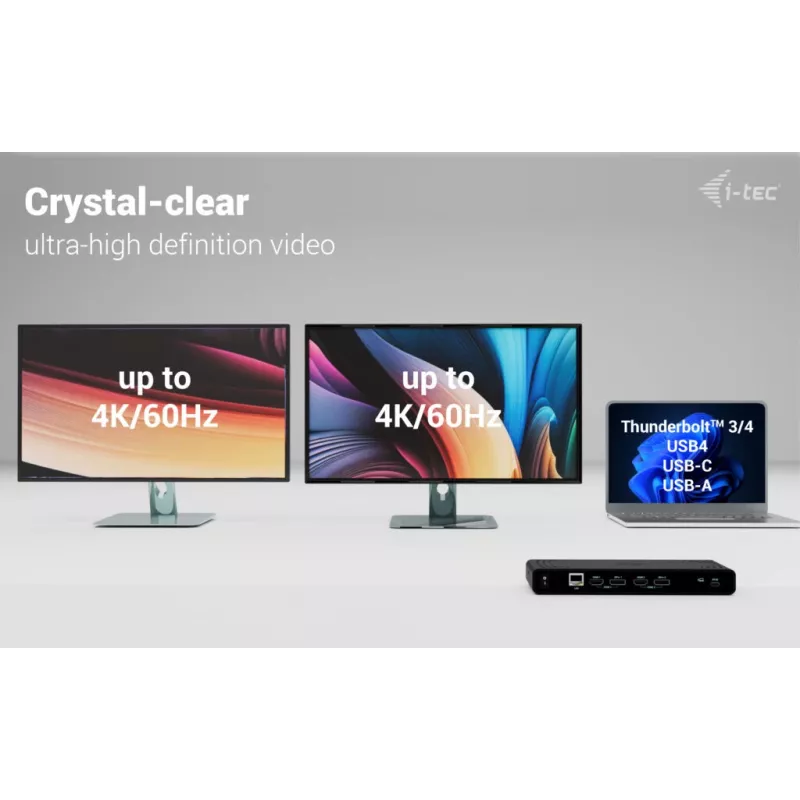 i-tec Universal Dual 4K Display Docking Station su Power Delivery 85W