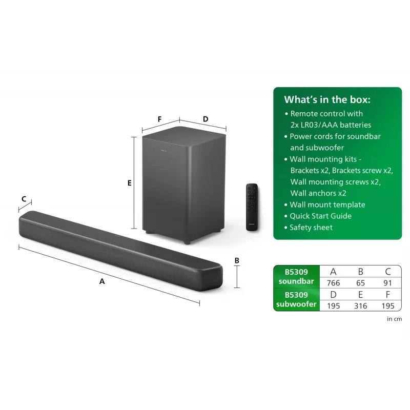 Garsiakalbis soundbar Philips TAB5309/10 120 W