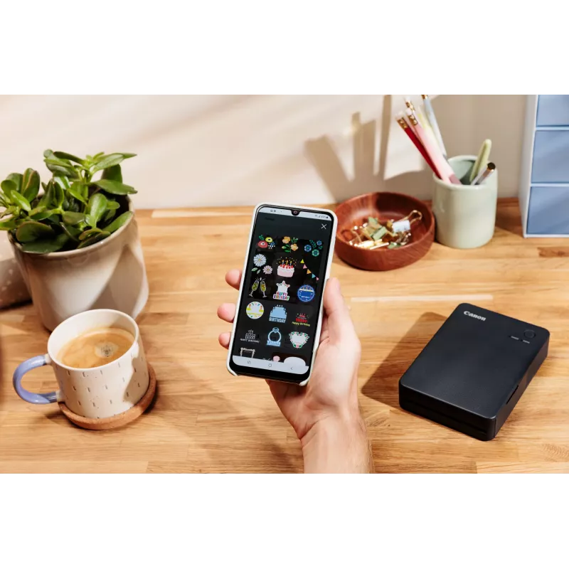 Canon SELPHY QX20 BK nešiojamasis nuotraukų spausdintuvas (dažų sublimacija, 287 x 287 DPI, 7,2x8,5 cm, Wi-Fi)