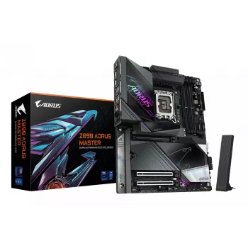 GIGABYTE Z890 AORUS MASTER pagrindinė plokštė – palaiko Intel Core Ultra (2 serija), 18+1+2 fazių VRM, iki 9500MHz DDR5 (OC), 2xPCIe 5.0 + 3xPCIe 4.0, Wi-Fi 7, 10GbE LAN, Thunderbolt 4
