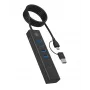 ICY BOX IB-HUB1737-C3 USB 3.2 Gen 1 tipo C 7 prievadų USB centras, 5000 Mbit/s, juodas