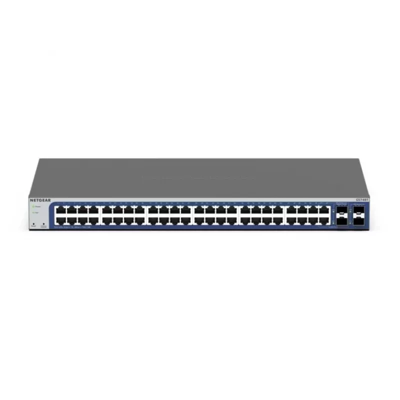 NETGEAR GS748Tv6 valdomas L2/L3/L4 Gigabit Ethernet (10/100/1000) jungiklis, 48 prievadai, juoda, pilka