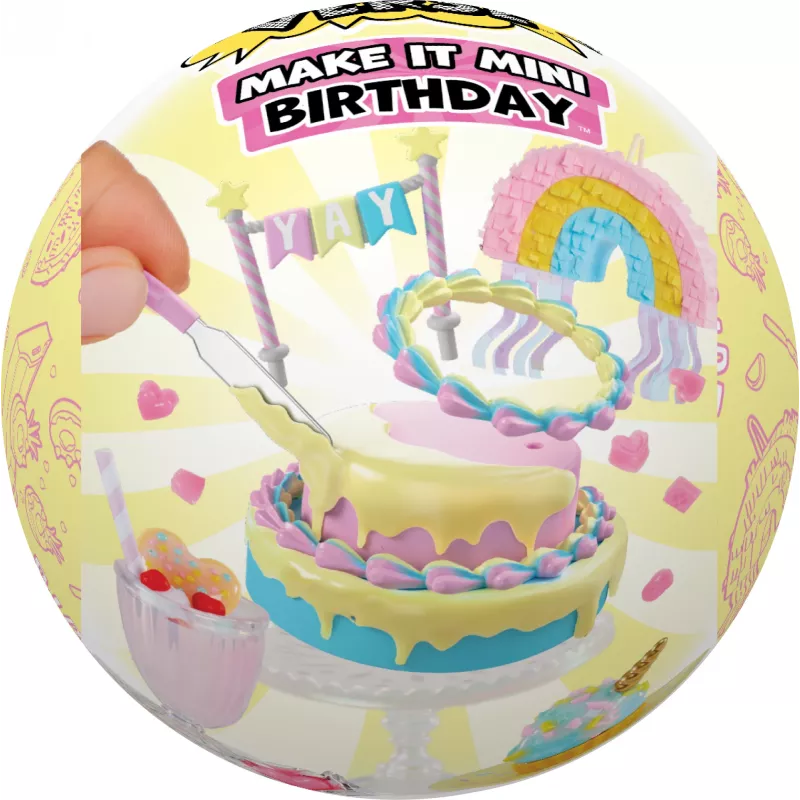 Miniverse Make It Mini Birthday rinkinys, 8 m., įvairiaspalvis, plastikas, derva