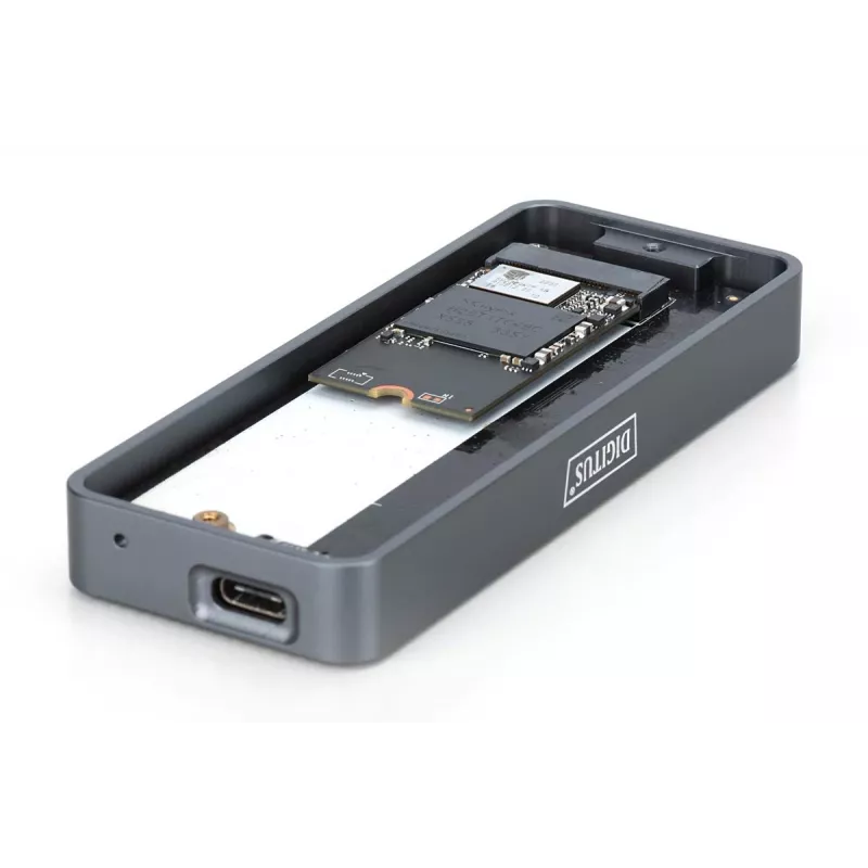 DIGITUS USB išorinis diskų korpusas – NVMe 20Gbps USB 3.2 Gen 2x2 aliuminis be įrankių