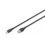 DIGITUS USB-C silikoninis įkrovimo laidas USB-A - USB-C USB 2.0 60W - 1m juodas