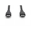 DIGITUS USB-C silikoninis įkrovimo kabelis USB-C – USB-C USB 2.0 60 W – 50 cm juodas