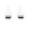 DIGITUS USB-C silikoninis įkrovimo laidas USB-C - USB-C USB 2.0 60W - 50cm Baltas