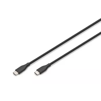 DIGITUS USB-C silikoninis įkrovimo laidas USB-C – USB-C USB 2.0 60W – 2m juodas