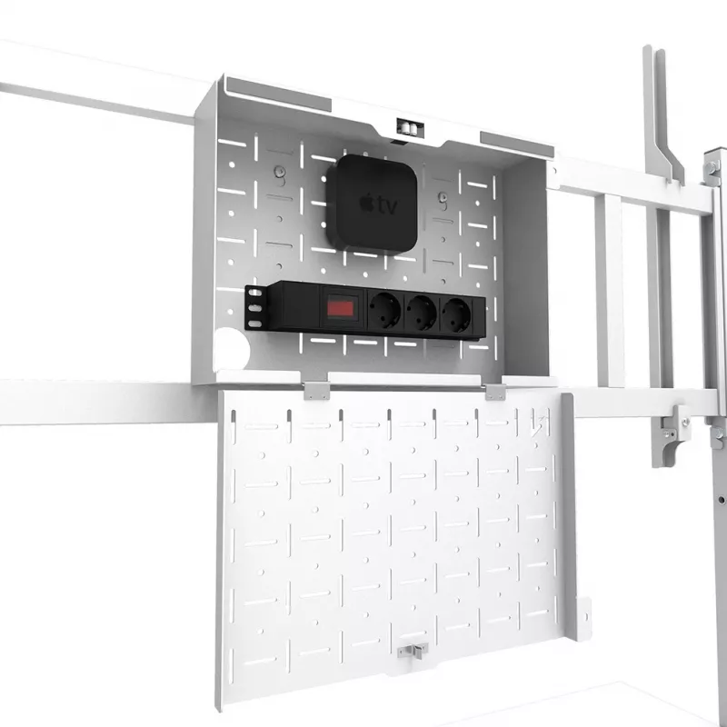 Neomounts FL50-575WH1 televizoriaus vežimėlis 65–115 colių – greitas montavimas – TÜV sertifikuotas