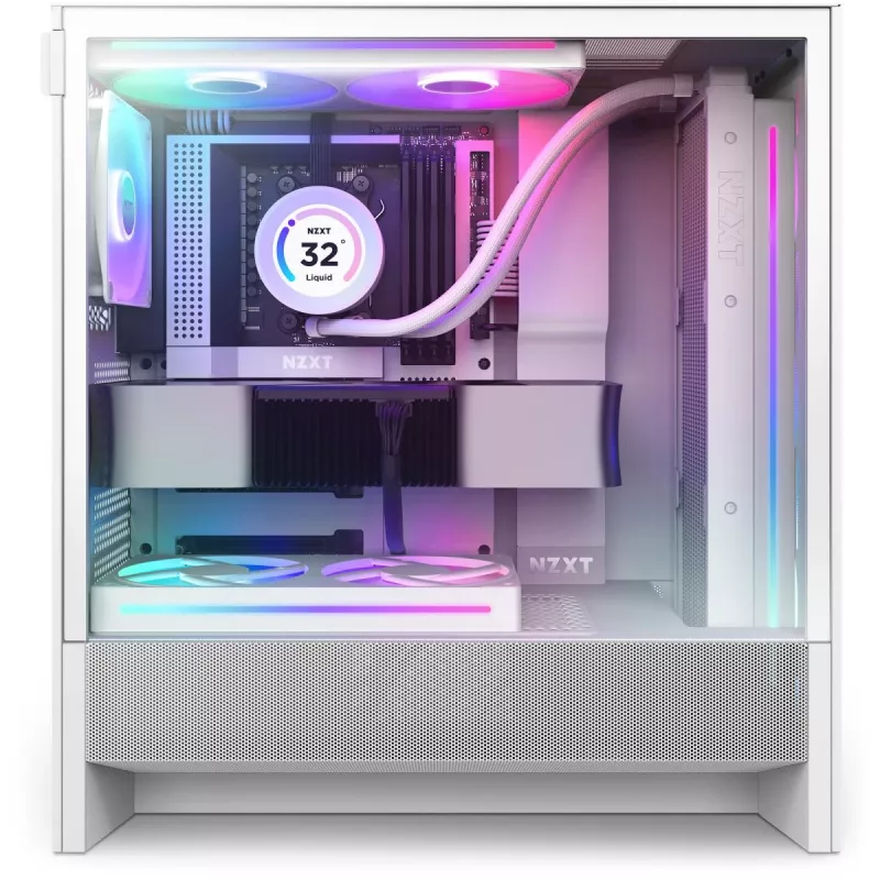NZXT H5 Flow RGB 2024 Midi Tower dėžė, balta