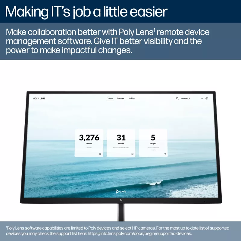 HP Poly Studio E60 išmanioji 4K MPTZ kamera su 12x optiniu priartinimu
