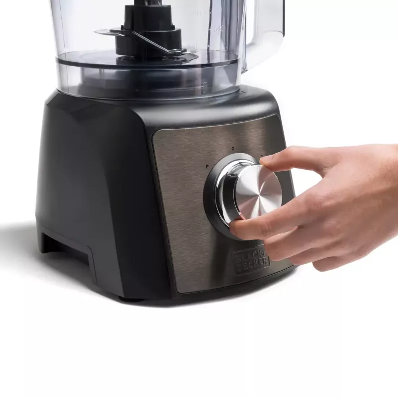 Virtuvinis kombainas Black & Decker BXFPA1200E — 1200 W, 1,5 L dubuo, 2 greičiai, pulsacija, nerūdijančio plieno korpusas