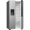 Šaldytuvas šaldiklis Gorenje Side by Side NRR9185ESXL BK065B, Laisvai pastatomas, Amerikietiškos durys, Pilka, LED, Plienas, Stiklas