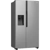 Šaldytuvas šaldiklis Gorenje Side by Side NRR9185ESXL BK065B, Laisvai pastatomas, Amerikietiškos durys, Pilka, LED, Plienas, Stiklas